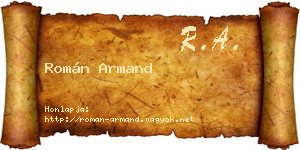 Román Armand névjegykártya